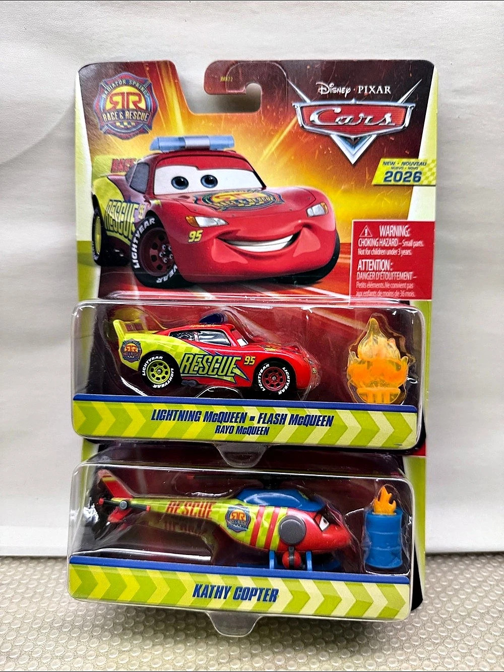 Disney Pixar Lightning McQueen & Katy Copter Cars 2-Piece Toy Set